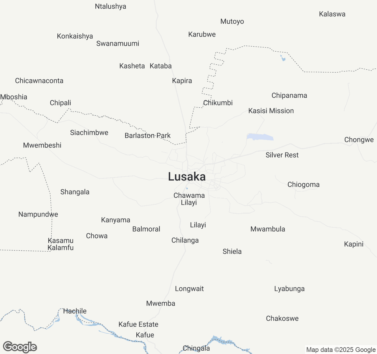 Map of Lusaka