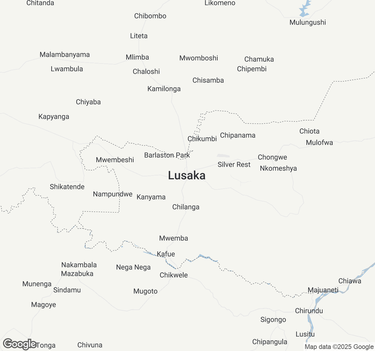 Map of Lusaka